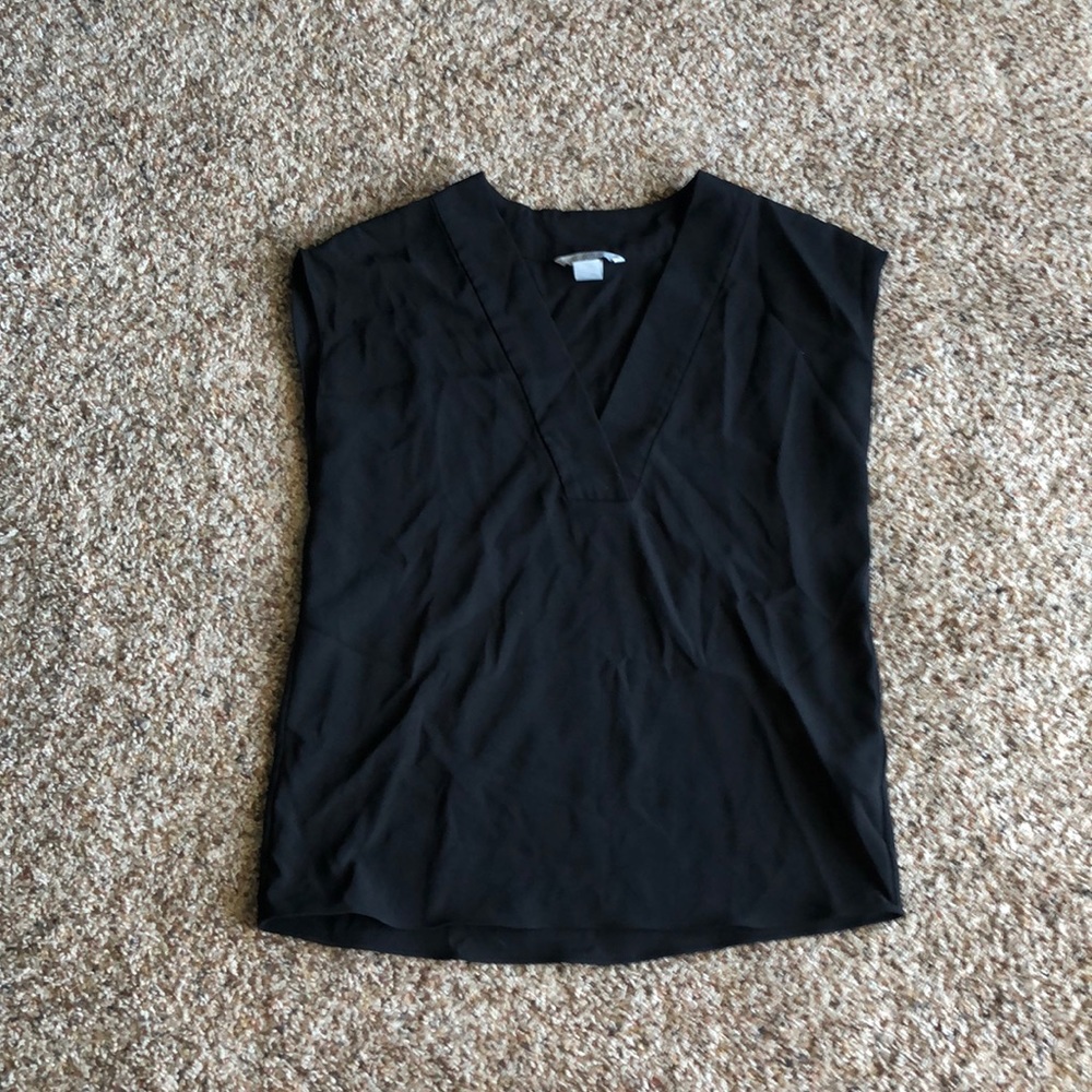 Black V-Neck Blouse H&M